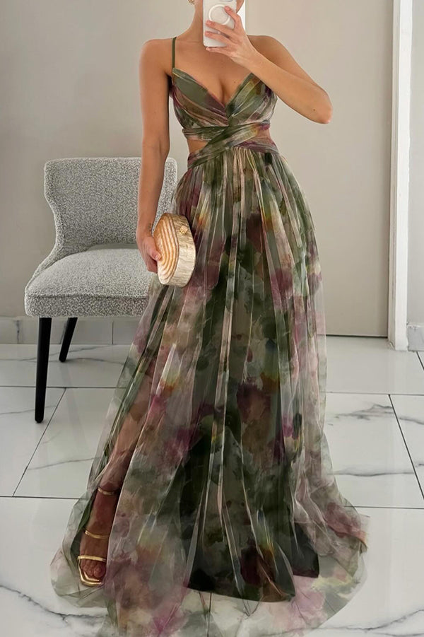 Cassandra | Flowing Floral Evening Gown