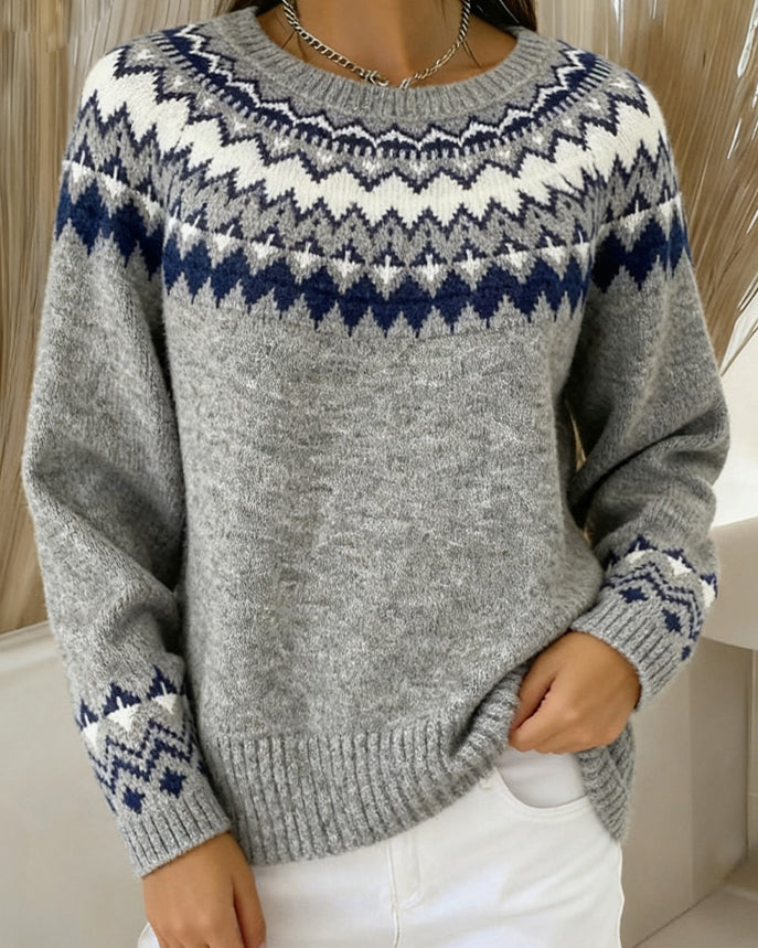 Long Sleeve Sweater with Round Neck