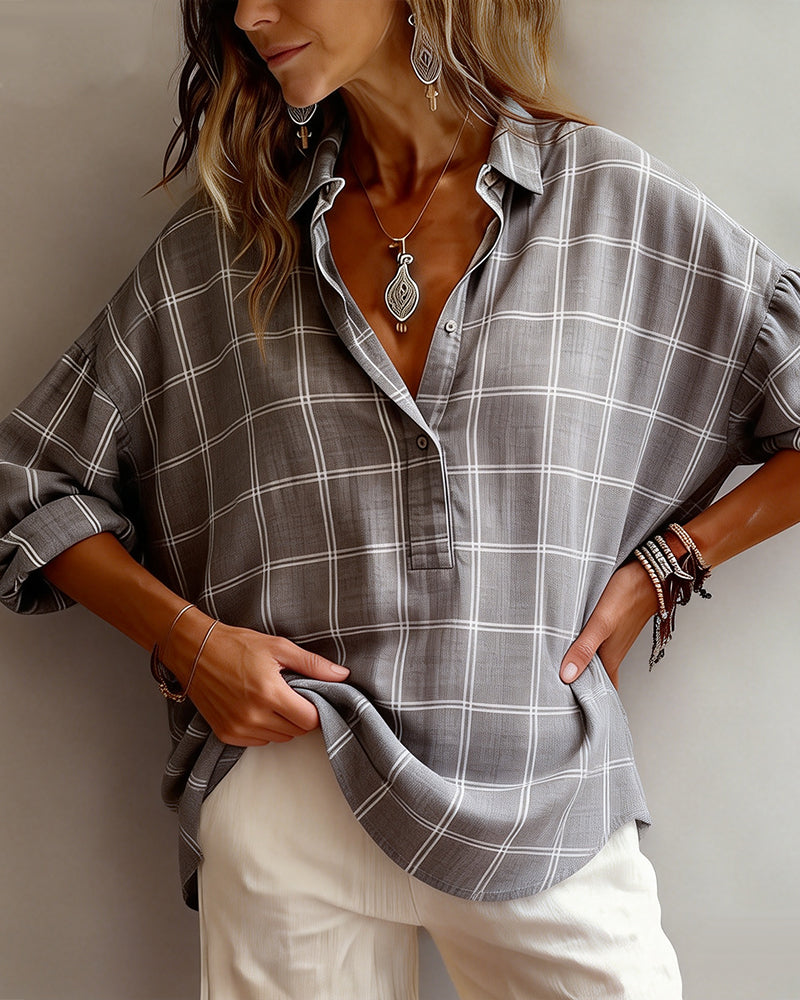 Sophisticated Checked Lapel Shirt