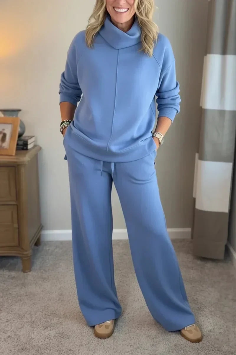 Thalia Cozy Two Piece Turtleneck Travel Set