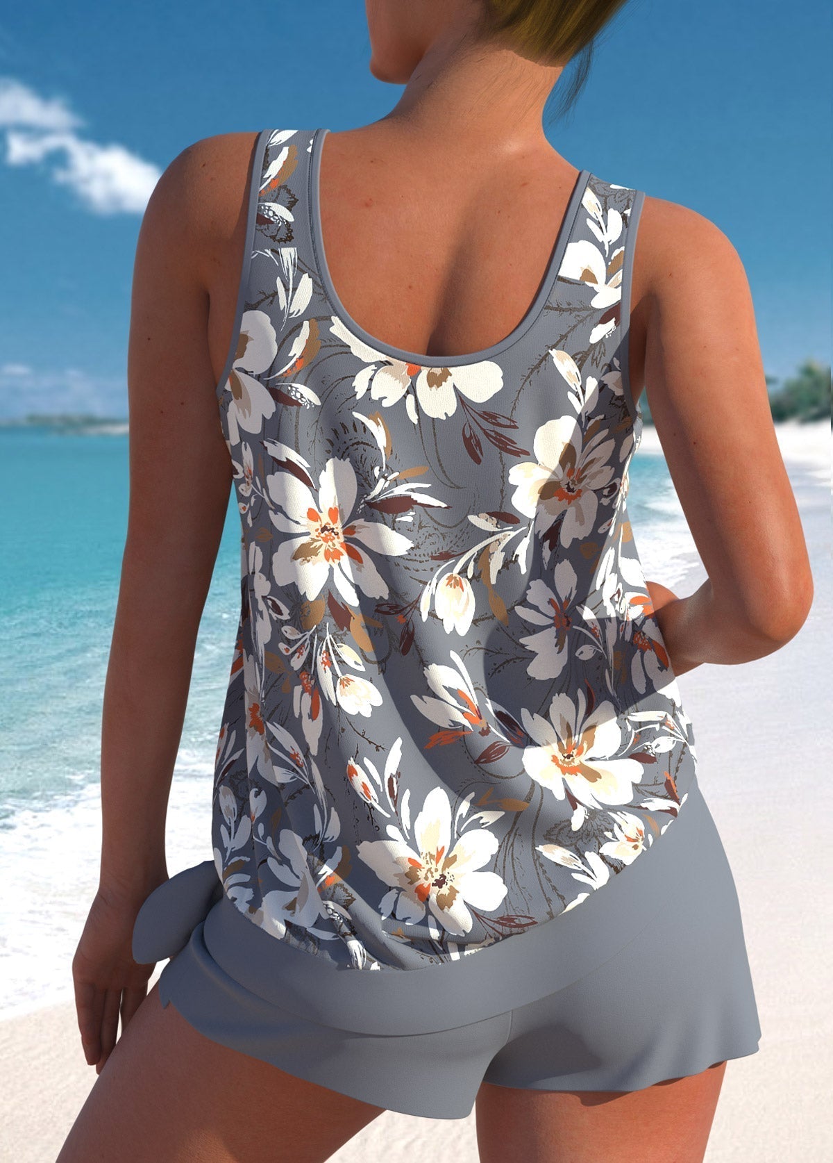 Lorna | Stylish Chain Pattern Swim Set