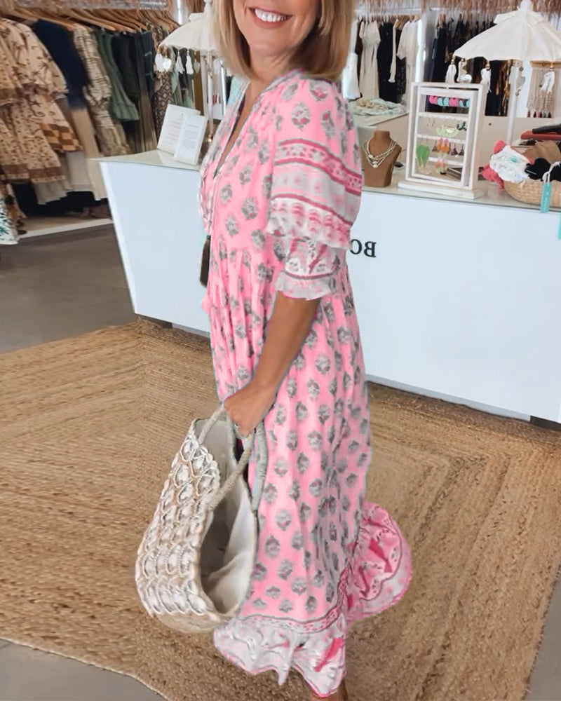 Audrey | Stylish Bohemian Floral Dress