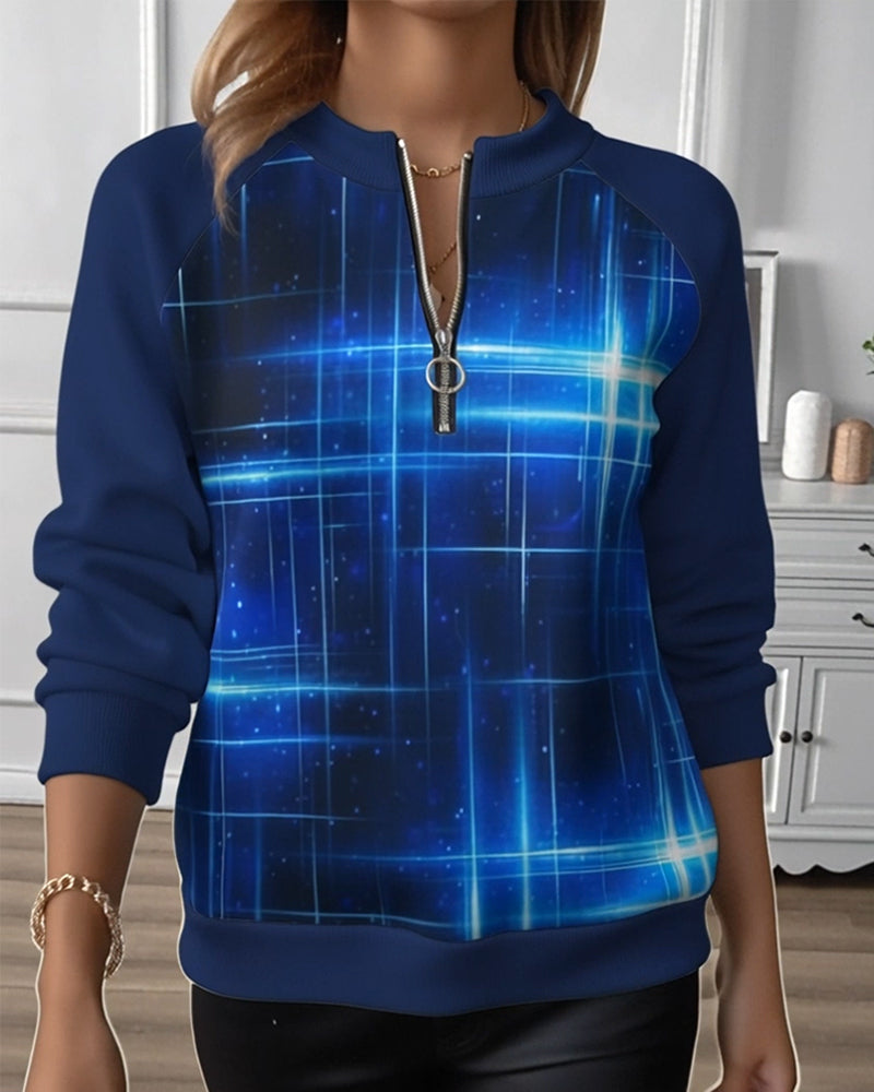 Fashion Gradient Half-Zip Hoodie