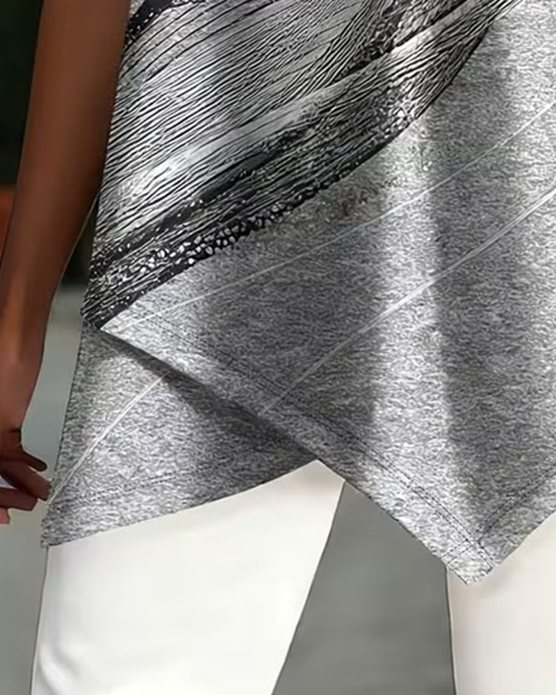 T-Shirt Short Sleeves Asymmetrical Hem