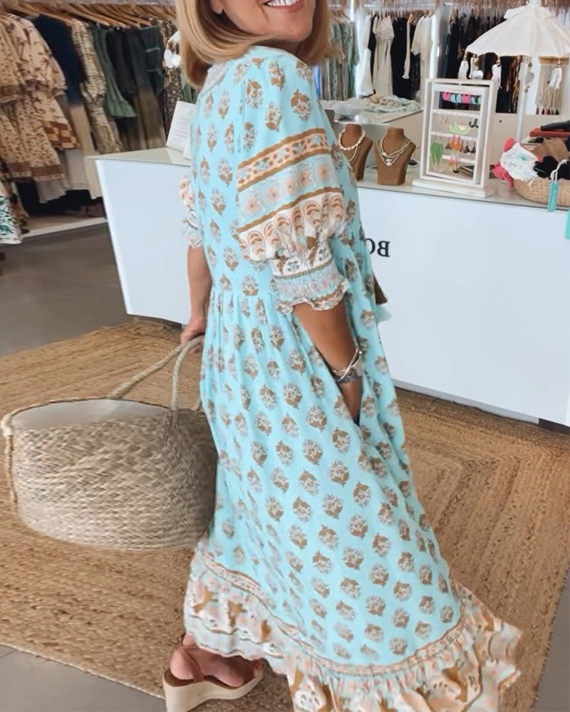 Audrey | Stylish Bohemian Floral Dress