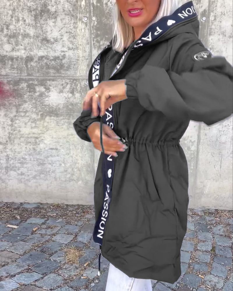 Black hoodie with "Passionš¤" print