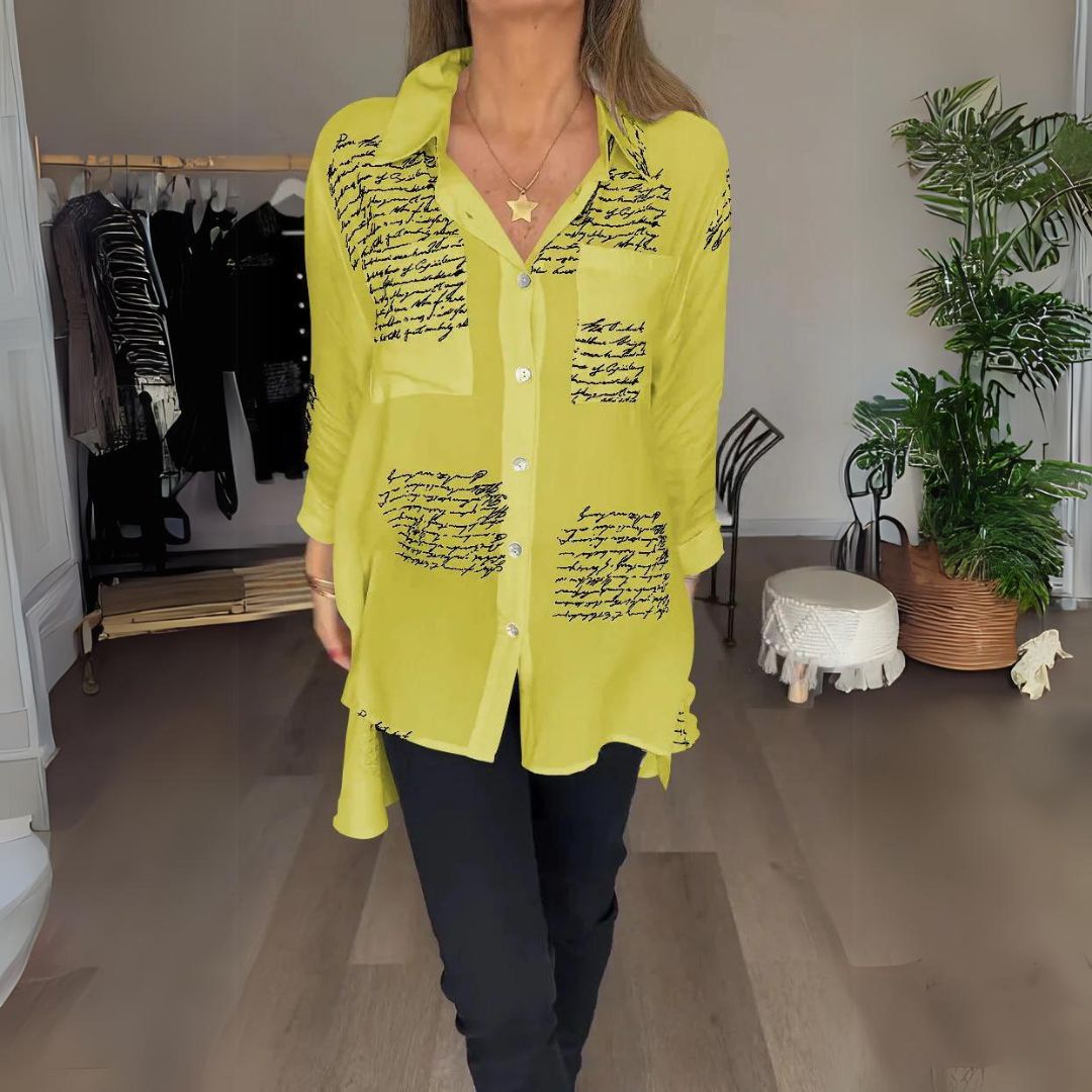 Carla™ | Handwritten Button-Up Shirt