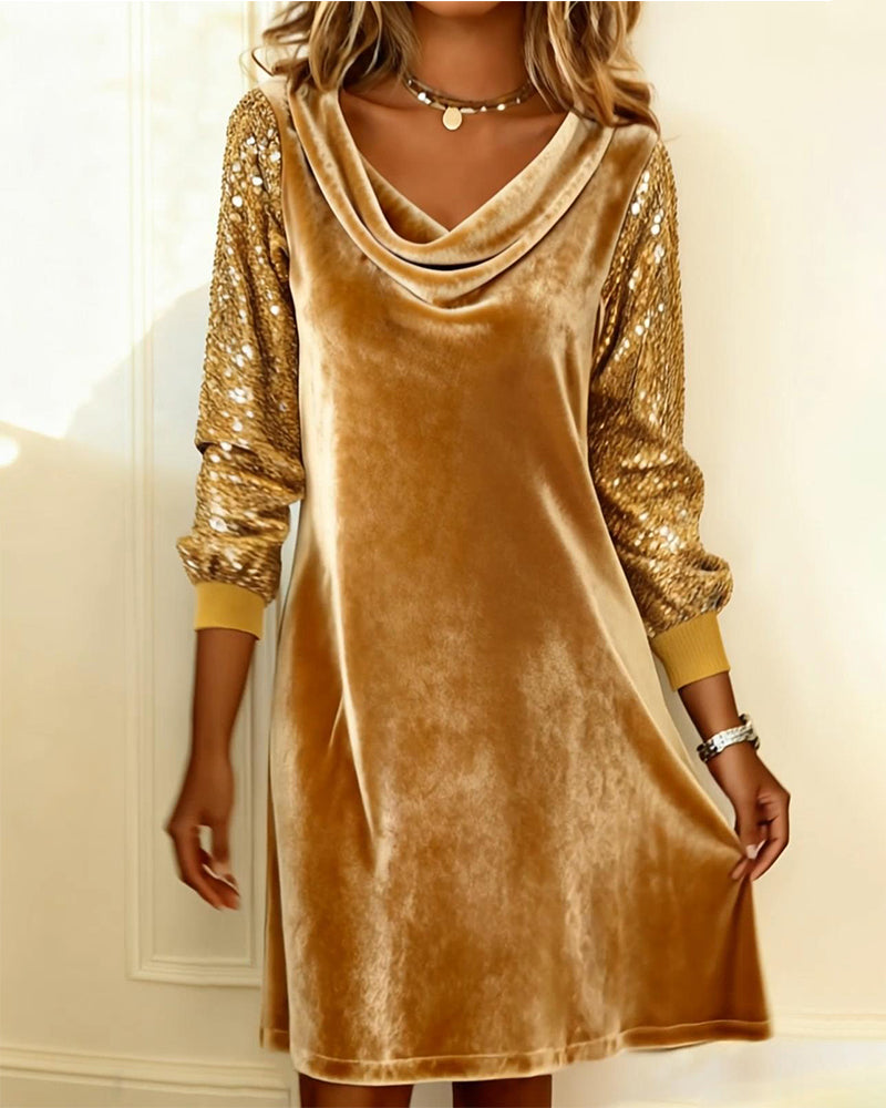 Dress Elegant Velvet and Sequins