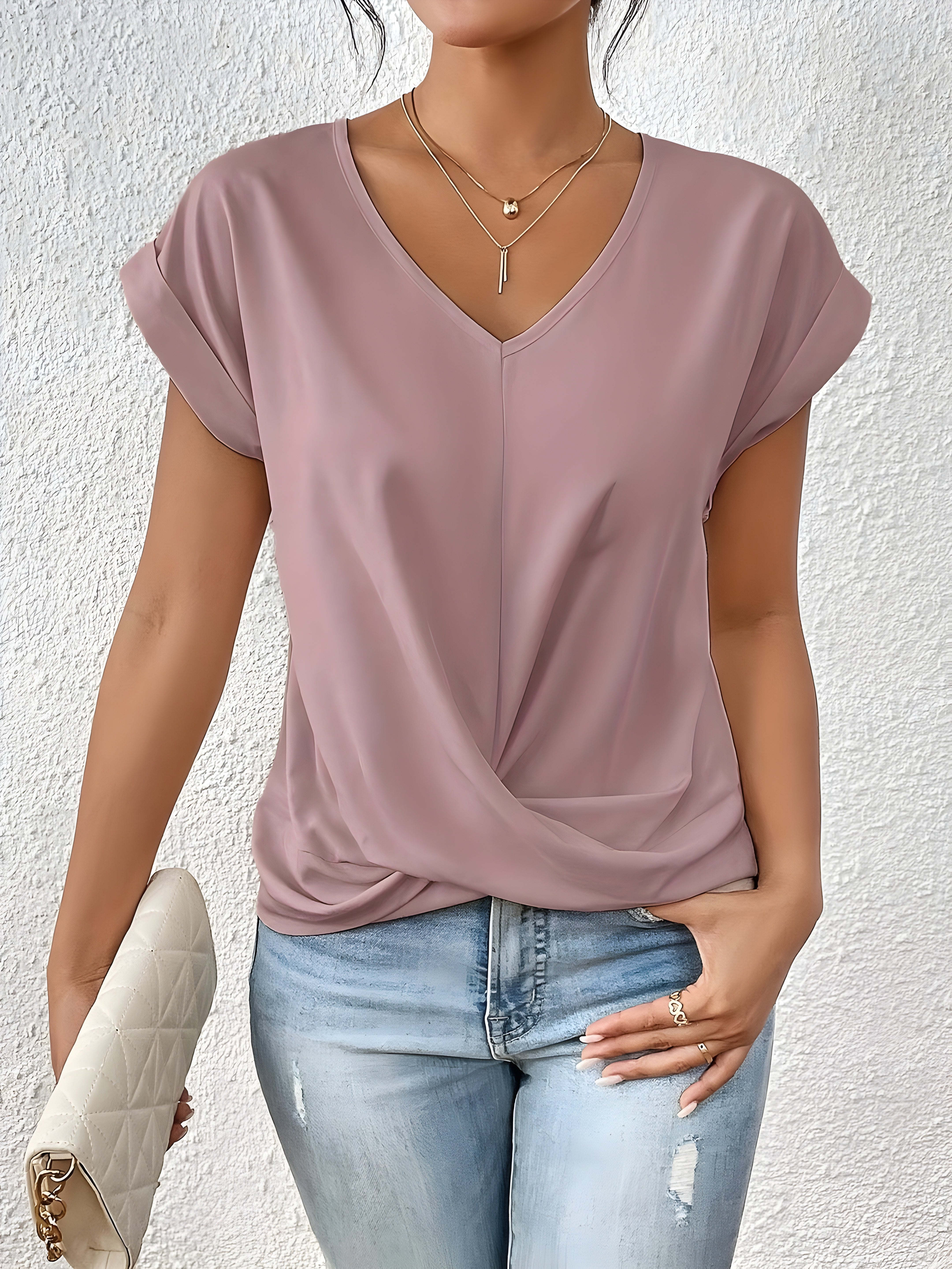Kathrina | V-Hals Twist Front Top