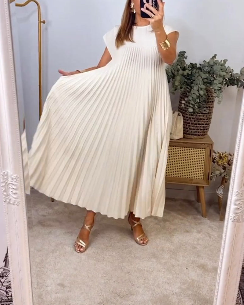 Kaitlyn | Elegant Soft Pleated Maxi Dress