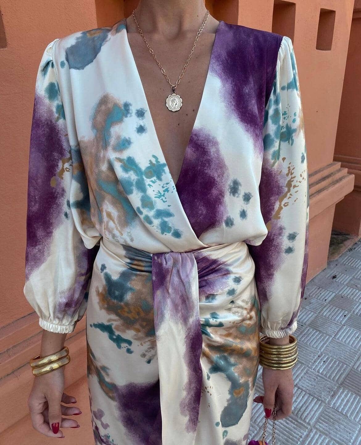 Hope | Printed Wrap Front Midi Dress
