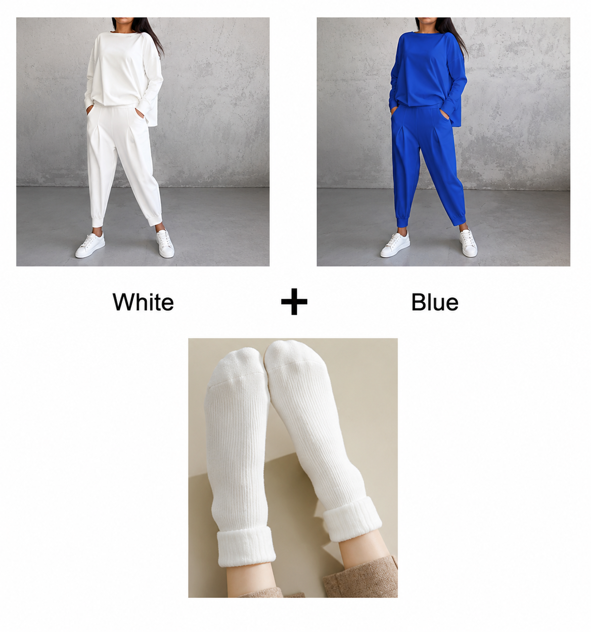Mode, Leisure Long Sleeve Round Neck & Pants 2-Piece Set