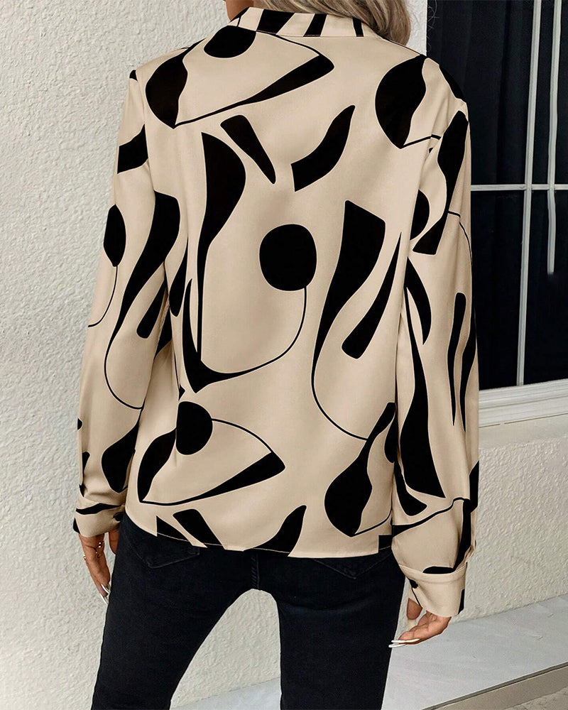 Violet | Chic Abstract Print Blouse