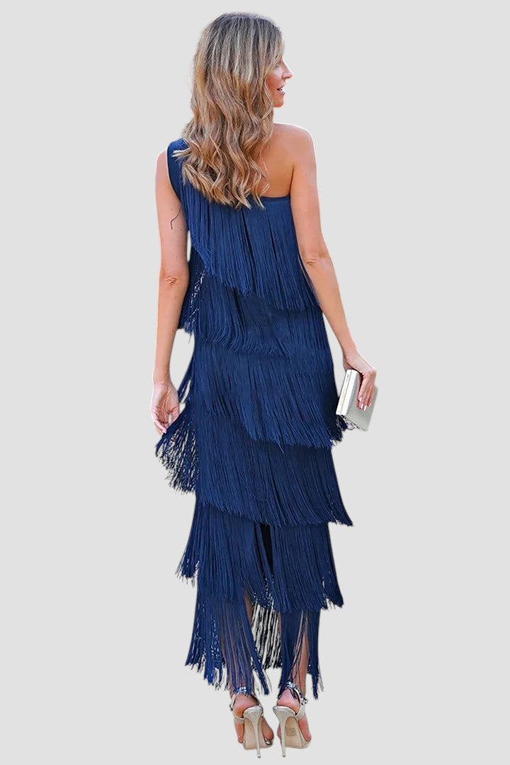 Abigail | Elegant Fringe Evening Dress