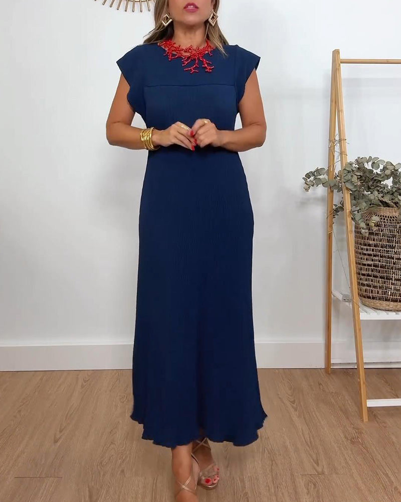Kaitlyn | Elegant Soft Pleated Maxi Dress