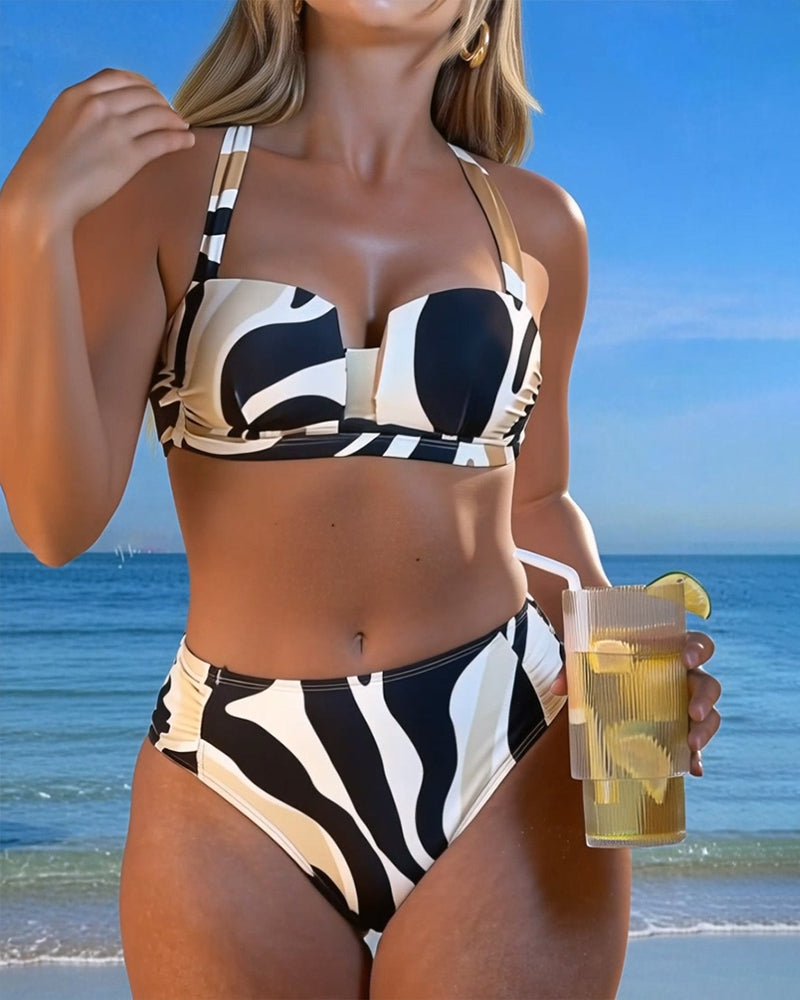 Holiday Bikini Animal Print Wireless Bra