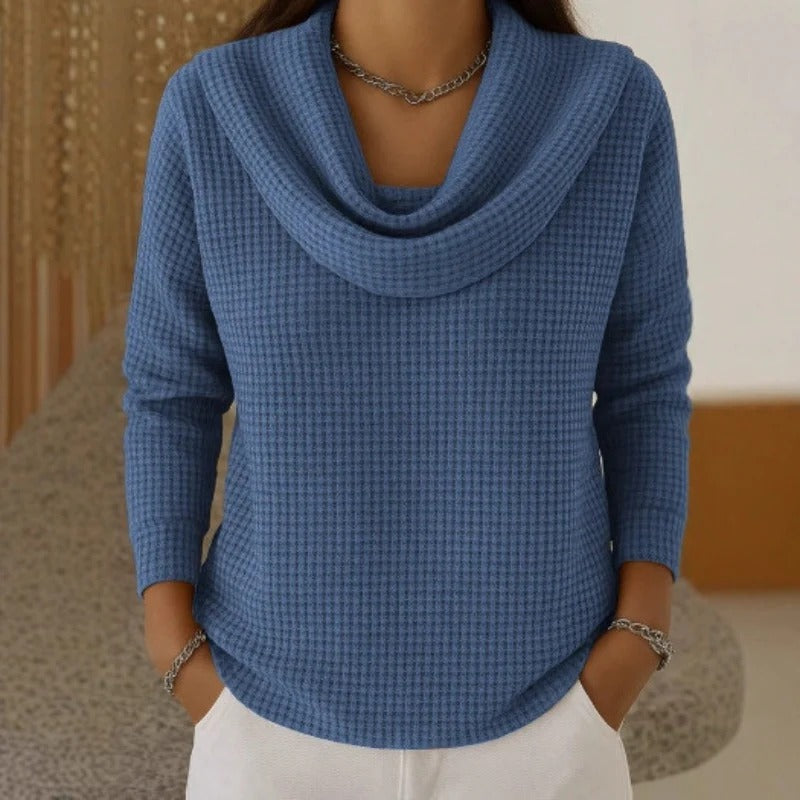 Danela | Elegant Sweater with Cascading Neckline