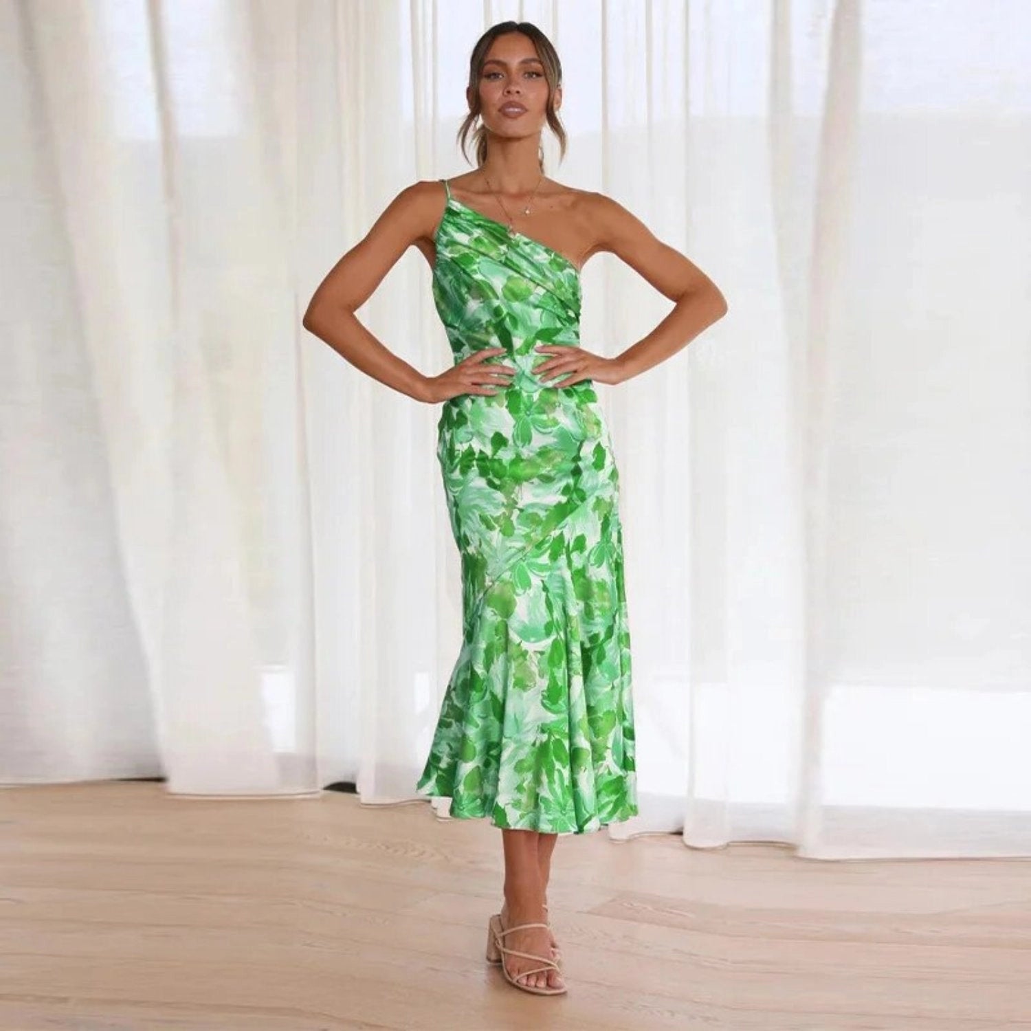 Diane | Floral Satin Dress