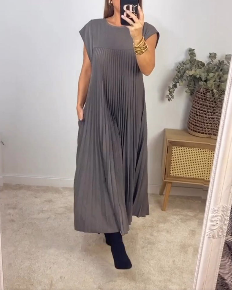 Kaitlyn | Elegant Soft Pleated Maxi Dress