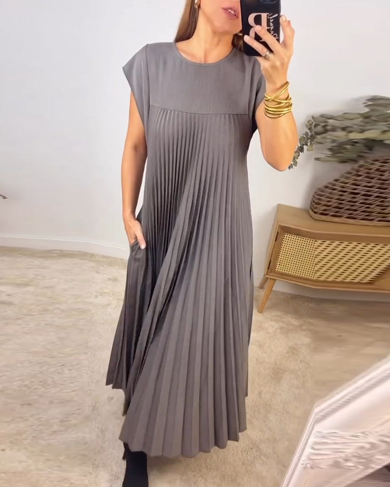 Kaitlyn | Elegant Soft Pleated Maxi Dress