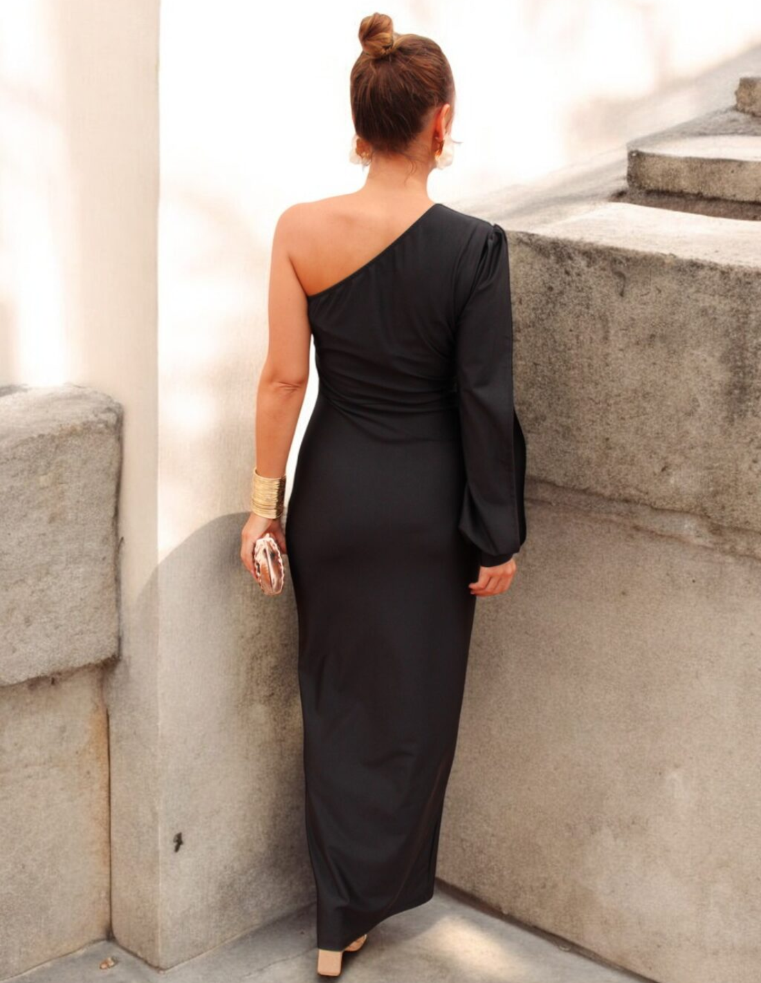 Alma | One-Shoulder Draped Evening Dress