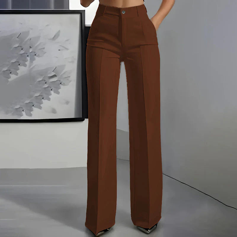 Eddi | Chic High Waisted Pants with A Straight and Elegant Cut