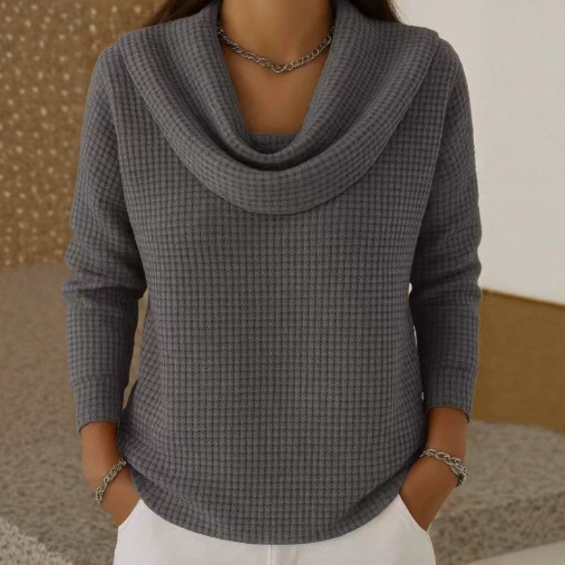 Danela | Elegant Sweater with Cascading Neckline