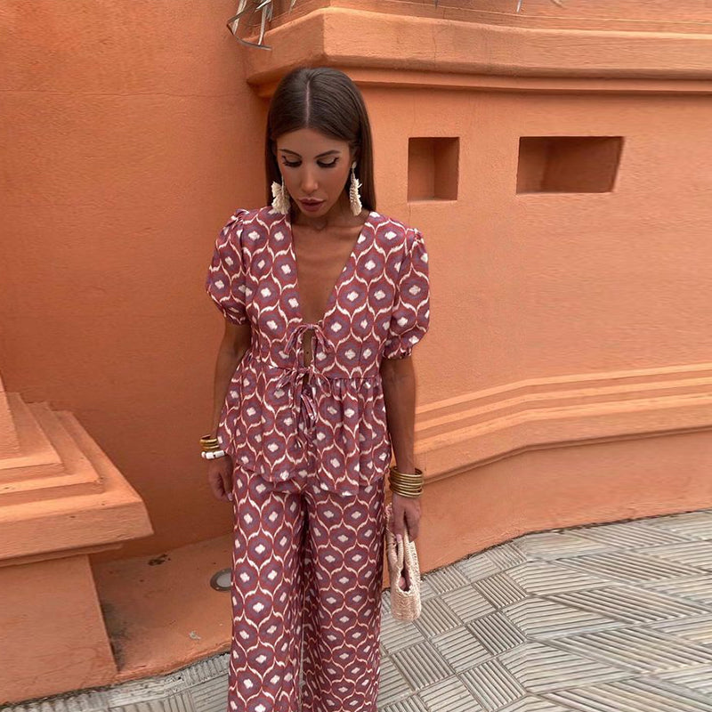 Lucy | Printed Top & Pants Set