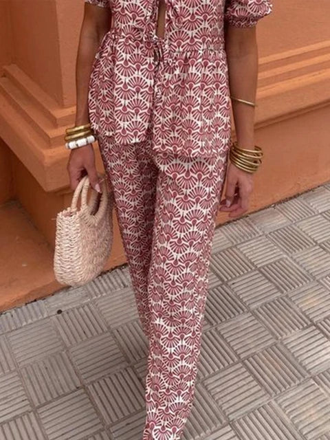 Lucy | Printed Top & Pants Set