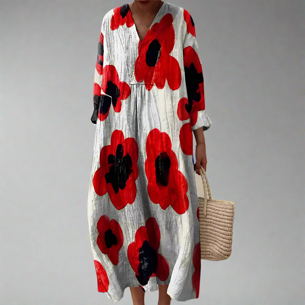 Delilah | Stylish Bold Floral Print Dress
