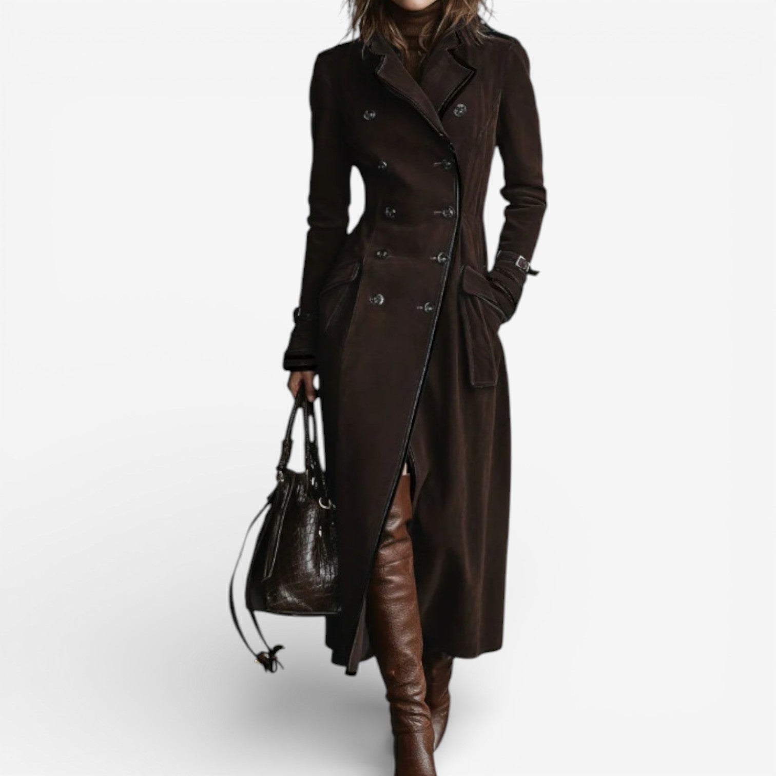 Nathaly™ | Suede Trench Coat
