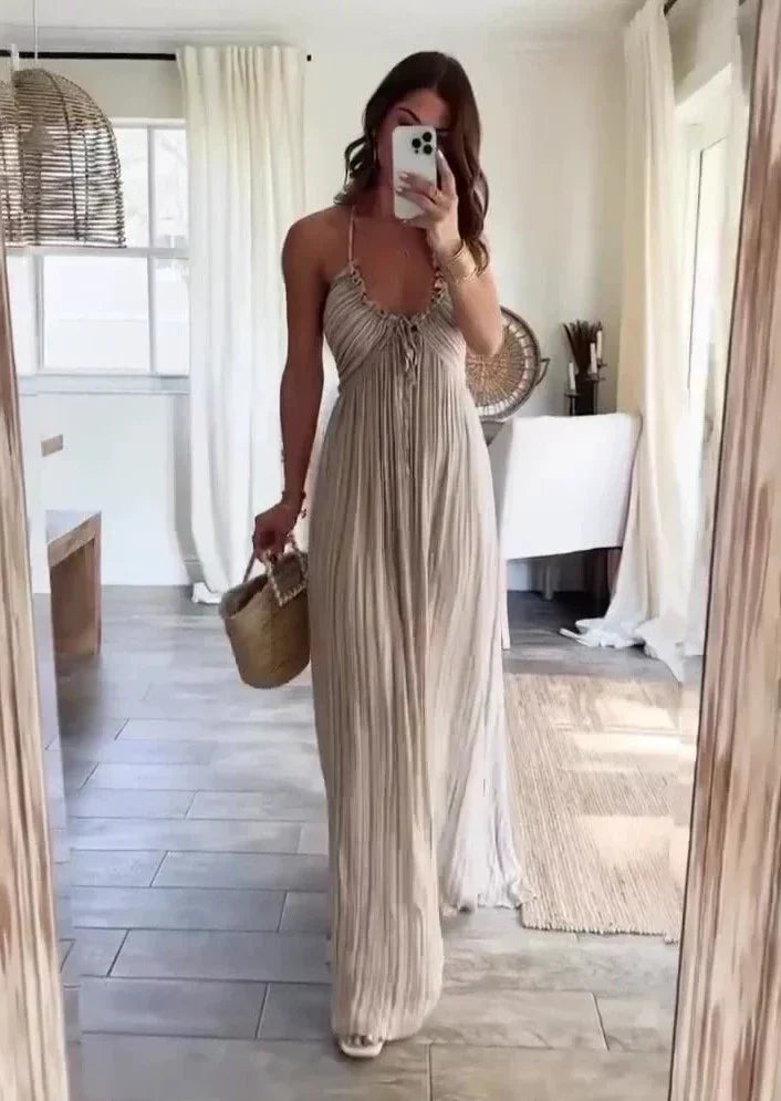 Karen | Elegant Halter Neck Maxi Dress