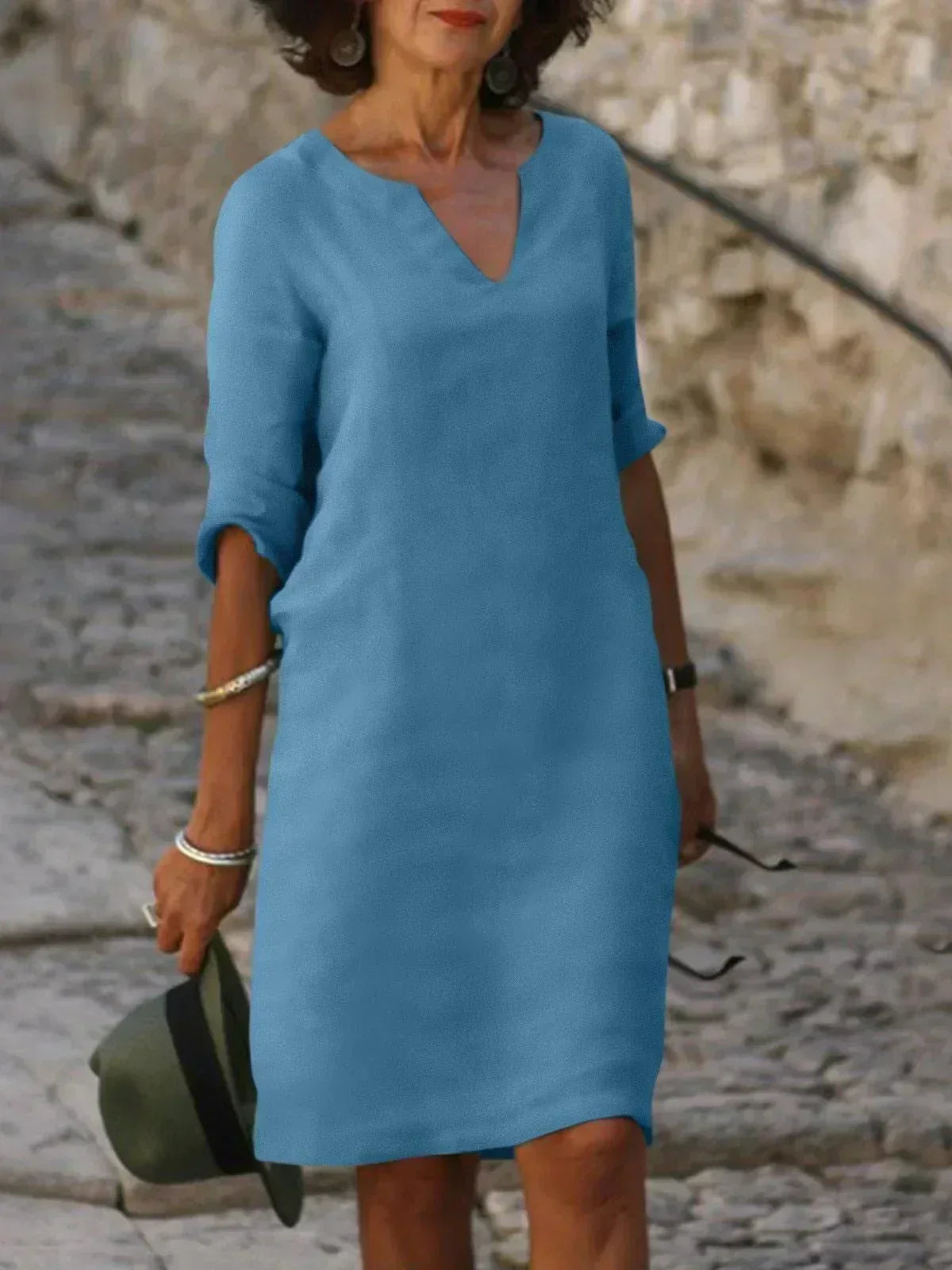 Sophia | Casual V-Neck Midi Dress