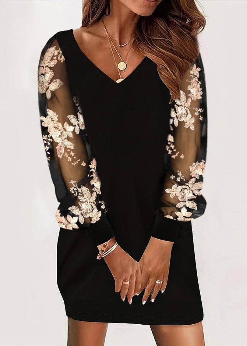 Fumiko | Lace Sleeve Dress