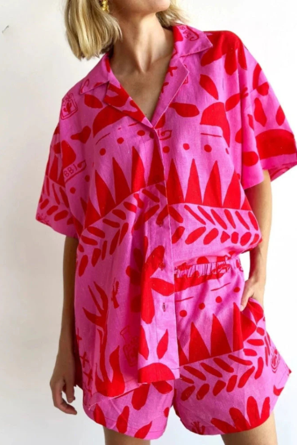 Alexa | Vibrant Graphic Print Shorts Set