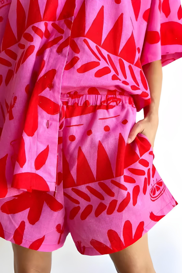 Alexa | Vibrant Graphic Print Shorts Set