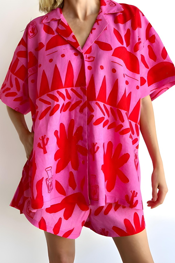 Alexa | Vibrant Graphic Print Shorts Set