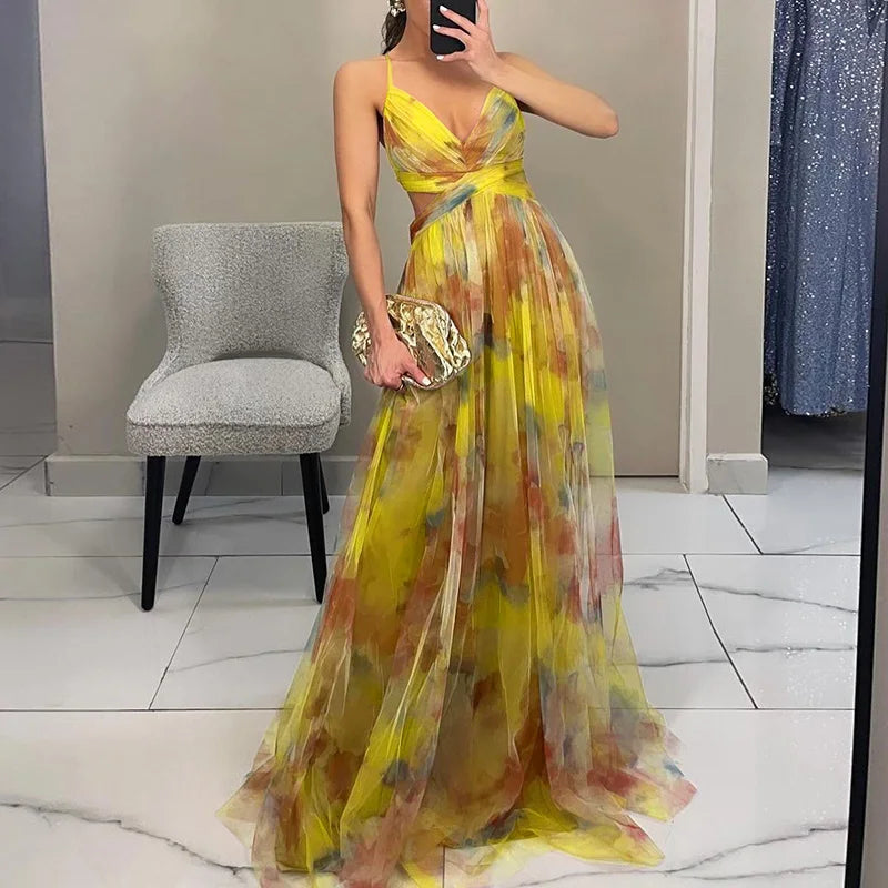 Cassandra | Flowing Floral Evening Gown