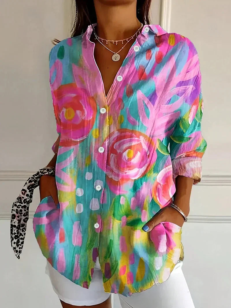 Rina™ | Blouse with Colorful Print