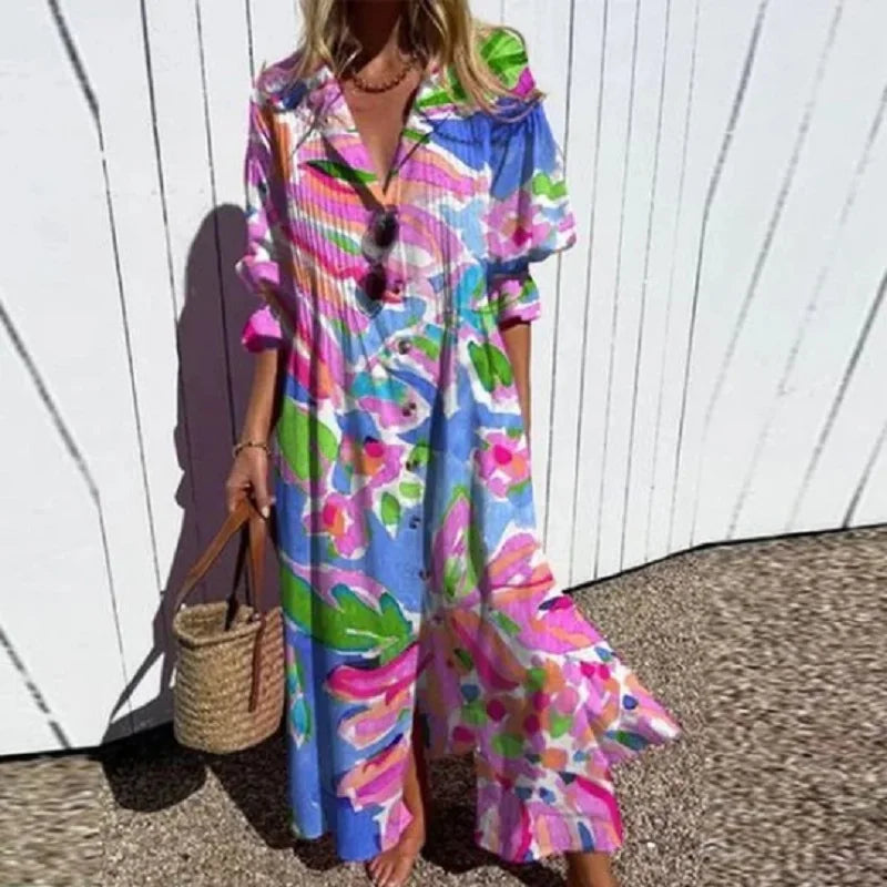 Bella | Casual Printed Relaxed Maxi Dress