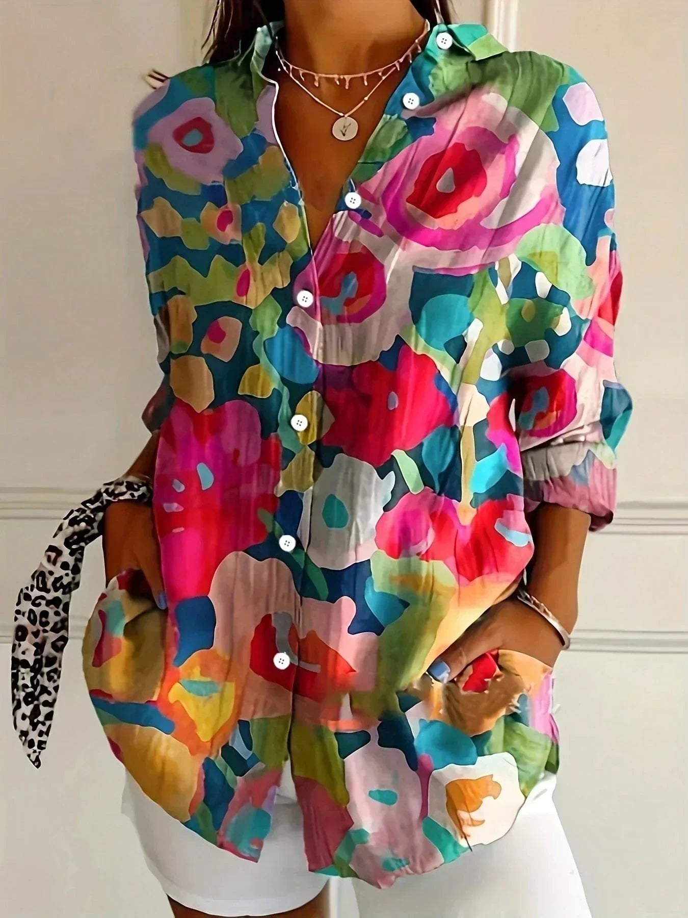 Rina™ | Blouse with Colorful Print