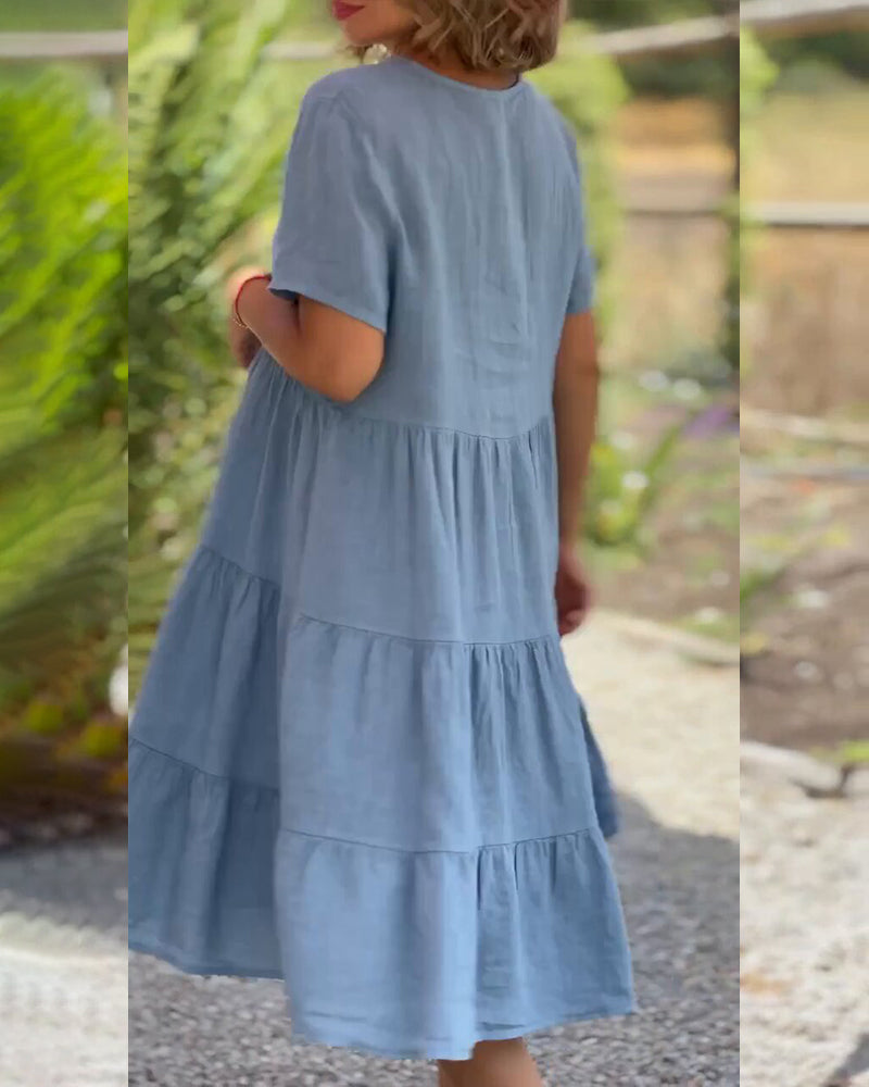 Samantha | Breezy V-Neck Dress with Pockets
