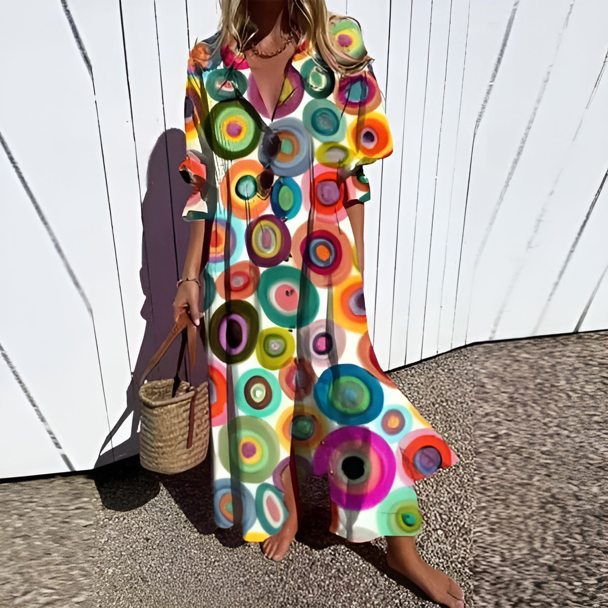 Hannah | Floral Button Smock Dress