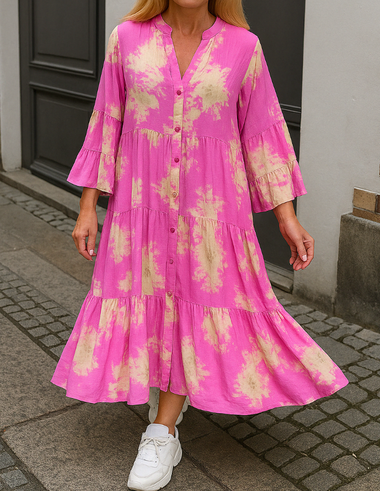 Victoria | Casual Tiered Shirt Dress