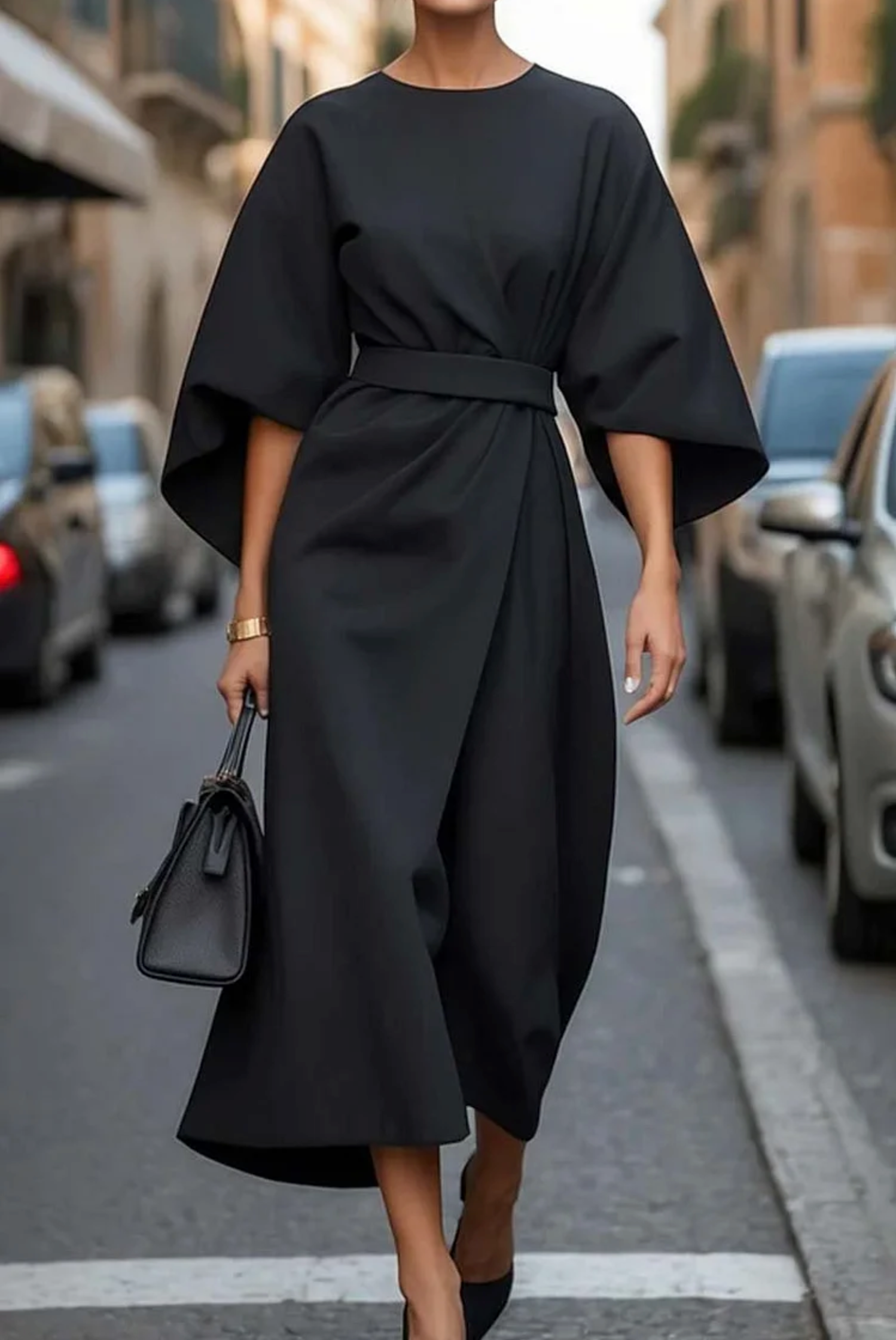 Louise™ | Maxi Length Evening Dress with Belt