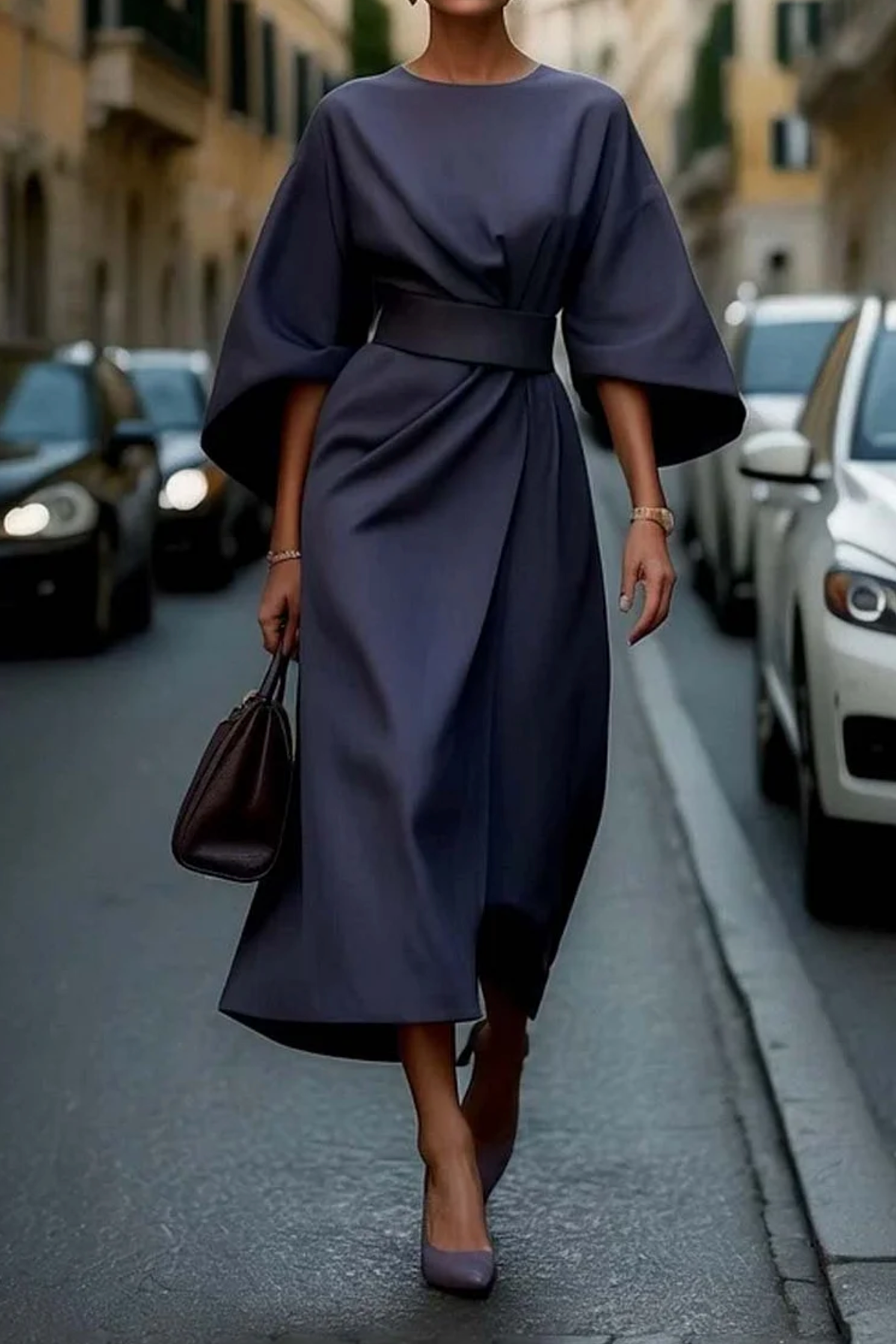 Sophia | Stylish Elegant Wrap Midi Dress