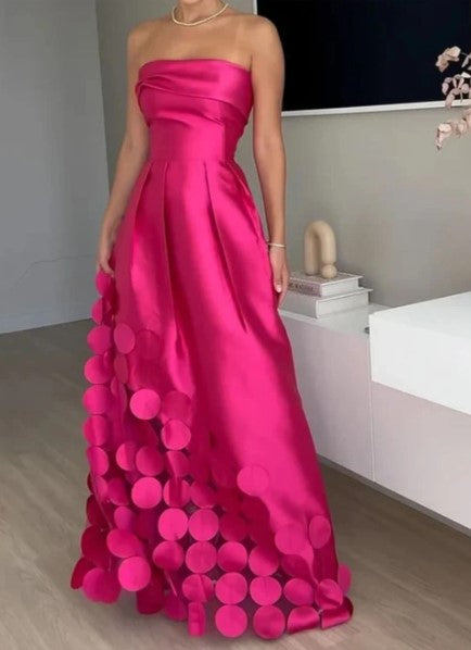 Jocelyn | Stylish Strapless Polka Dot Maxi Dress