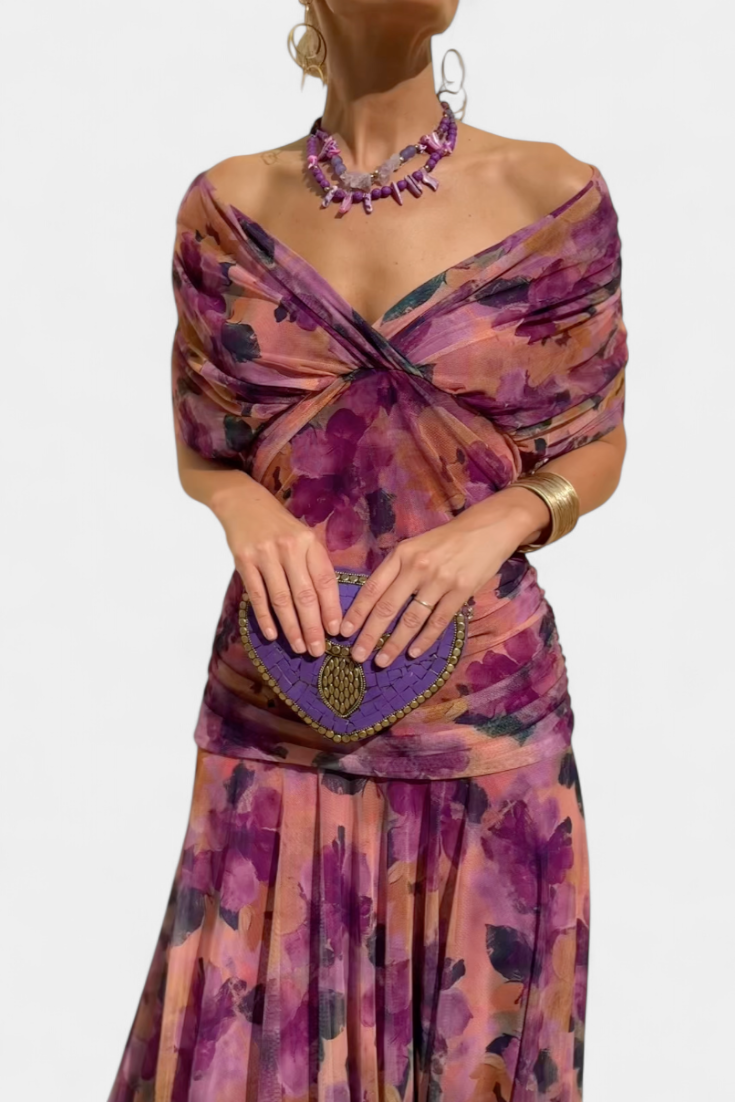 Eloria | Elegant Romantic Long Floral Dress