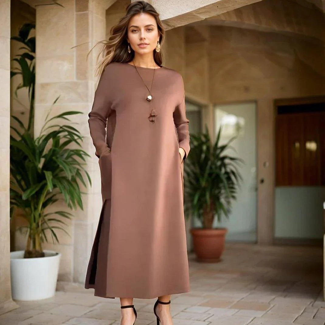 Sinfonya™ | Dress in Cotton Poplin with Leather Details, Feminine Sophistication to Delight and Inspire!