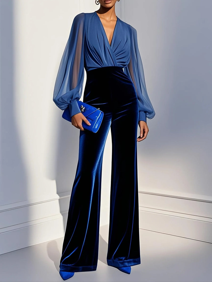 Parisa | Long Sleeve V-Neck Jumpsuit